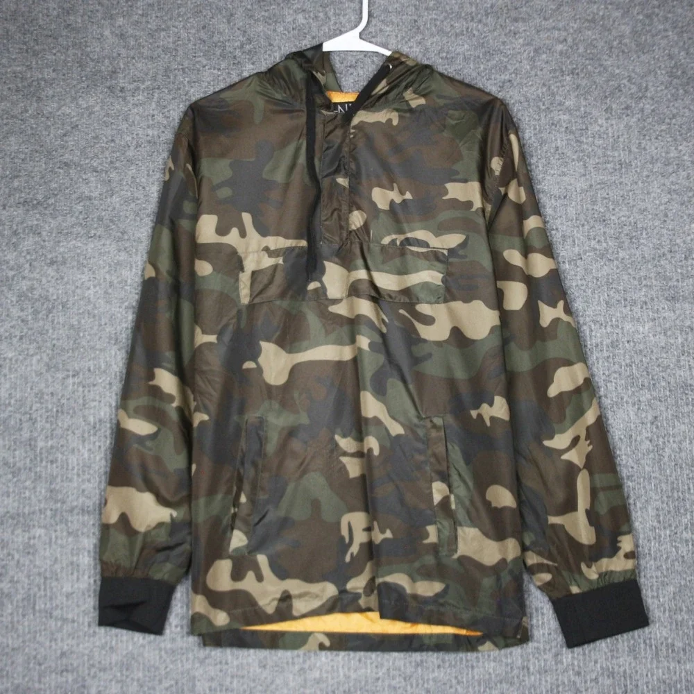 O-NET Camo Anorak Windbreaker Jacket Mens Medium‎ Lightweight Hooded Pullover